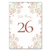 Numéro De Table Mariage aux Roses Roses Blush (Par défaut)