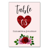Numéro De Table Mariage aux Roses Rouges et Roses (Par défaut)