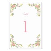 Numéro De Table Mariage avec Bordure Florale Rococo Ornée (Par défaut)