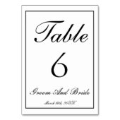 Numéro De Table Mariage B&W personnalisé (Dos)