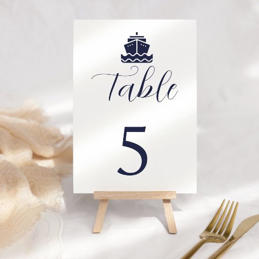 Numéro De Table Mariage bateau de croisière nautique