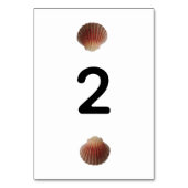 Numéro De Table Mariage Beach Seashell Clams (Dos)