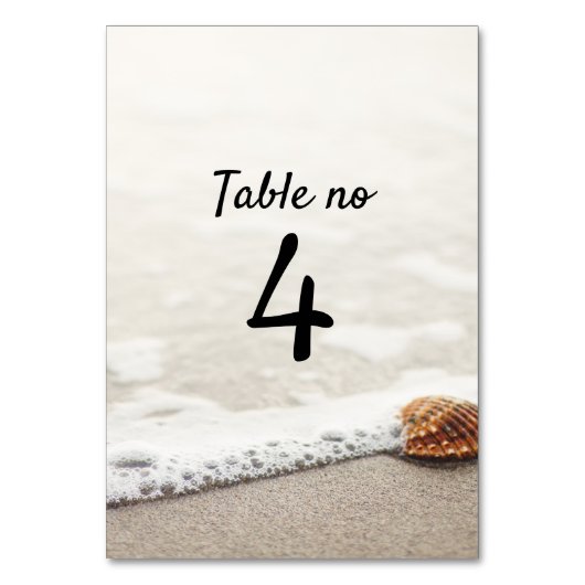 Numéro De Table Mariage Beach Waves (Dos)