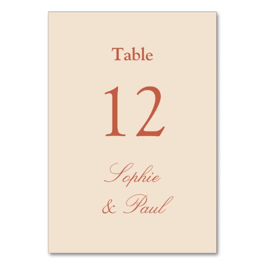 Numéro De Table Mariage beige paille en terre cuite Numéro de tabl (Dos)