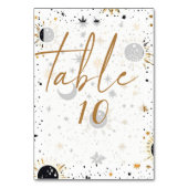 Numéro De Table Mariage Black and Gold Sun Moon (Dos)