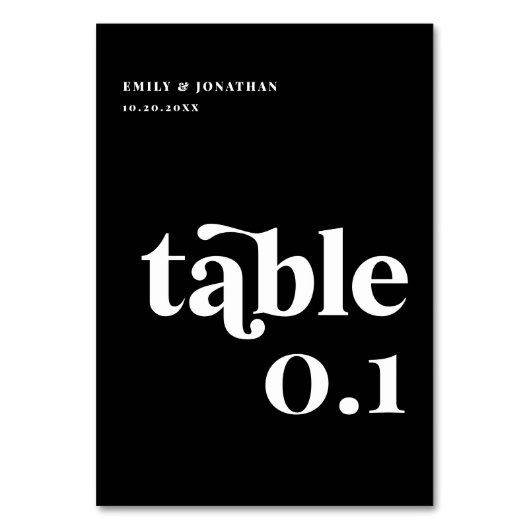 Numéro De Table Mariage Black Disco (Par défaut)