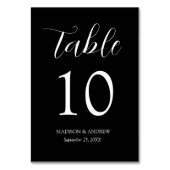 Numéro De Table Mariage Black Modern Elegance (Dos)