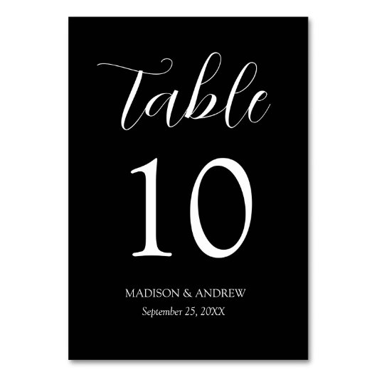 Numéro De Table Mariage Black Modern Elegance (Par défaut)