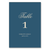Numéro De Table Mariage Blanc de la Marine (Dos)