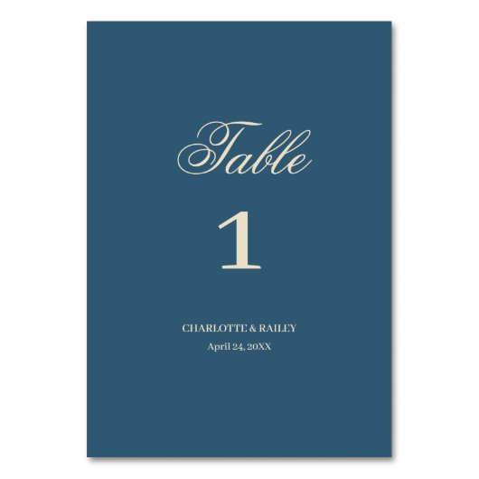 Numéro De Table Mariage Blanc de la Marine (Par défaut)