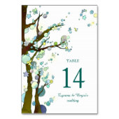 Numéro De Table Mariage blanc des arbres forestiers (Dos)