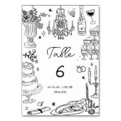 Numéro De Table Mariage blanc et noir (Par défaut)