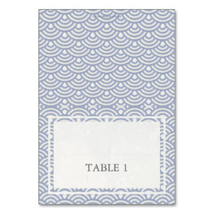 Numéro De Table Mariage blanc et violet Motif de la vague Nom de l
