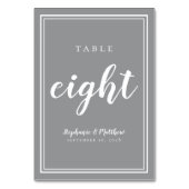Numéro De Table Mariage blanc gris | Tableau simple moderne huit (Dos)