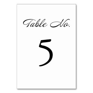 Numéro De Table Mariage blanc minimaliste de script moderne