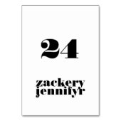 Numéro De Table Mariage blanc noir moderne (Par défaut)