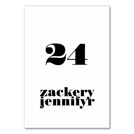 Numéro De Table Mariage blanc noir moderne (Par défaut)