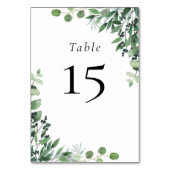 Numéro De Table Mariage blanc vert à l'eucalyptus (Par défaut)