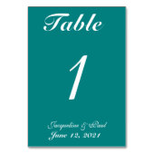 Numéro De Table Mariage blanc vert turquoise N° de tableau (Par défaut)