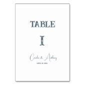 Numéro de table Mariage bleu (Dos)