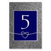 Numéro De Table Mariage Bleu Argent (Dos)