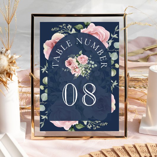 Numéro De Table Mariage bleu bleu bleu marine rose pâle