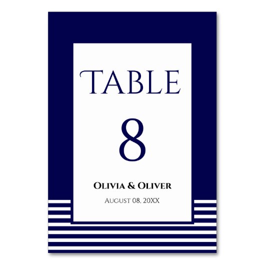 Numéro De Table Mariage Bleu Bleu de la Marine Numéro de tableau (Par défaut)