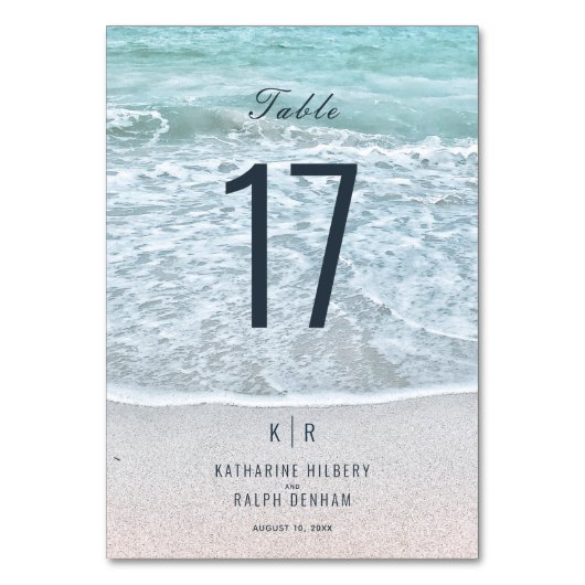 Numéro De Table Mariage bleu bleu turquoise (Dos)