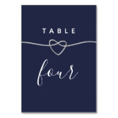 Numéro De Table Mariage bleu Chic Navy (Dos)