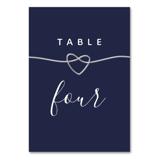 Numéro De Table Mariage bleu Chic Navy (Dos)