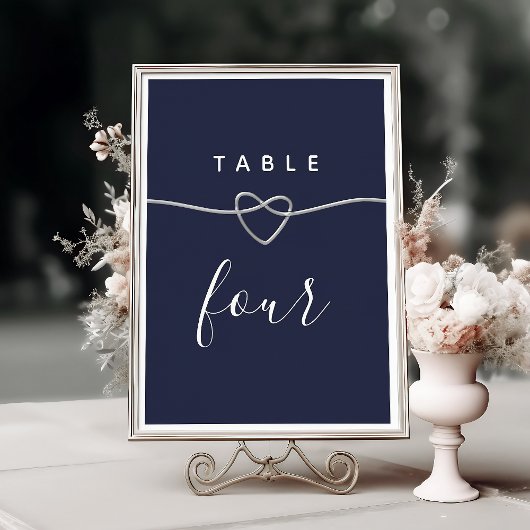 Numéro De Table Mariage bleu Chic Navy