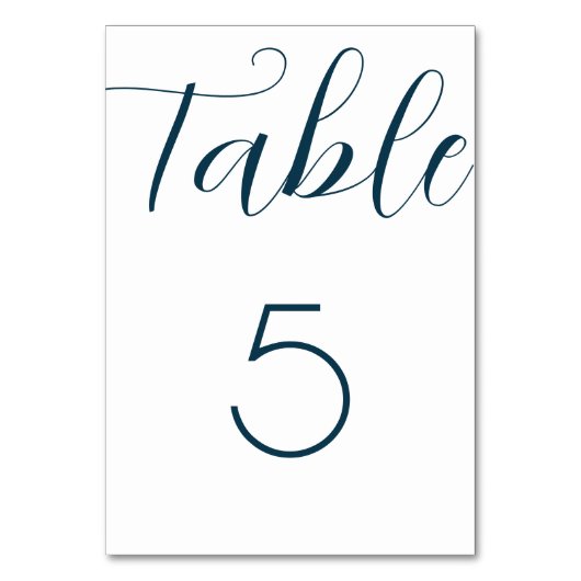 Numéro De Table Mariage bleu de la marine (Dos)