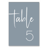 Numéro De Table Mariage bleu Dusty (Dos)