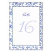 Numéro de table Mariage bleu et blanc (Dos)