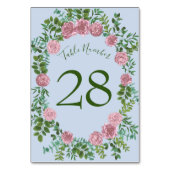 Numéro De Table Mariage bleu et rose Pastel Printemps Floral (Par défaut)