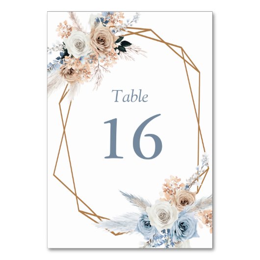 Numéro De Table mariage bleu foncé (Dos)