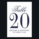 Numéro De Table Mariage bleu marine<br><div class="desc">Cartes de numéro de tableau du Mariage bleu marine. Parfait pour la douche nuptiale,  fête d'anniversaire,  restaurants,  fêtes et événements spéciaux.</div>