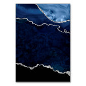 Numéro De Table Mariage Bleu marine et Agate argentée (Dos)