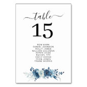 numéro de table mariage bleu moderne (Dos)