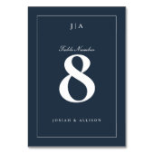 Numéro De Table Mariage Bleu Nuit Classique (Dos)