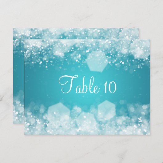 Numéro de table mariage Bleu nuit étincelant (Devant / Derrière)