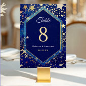 Numéro De Table Mariage bleu nuit étoile céleste