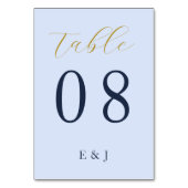 Numéro De Table Mariage bleu opulent (Dos)