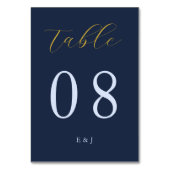Numéro De Table Mariage bleu opulent (Dos)