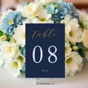 Numéro De Table Mariage Bleu Opulent