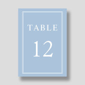 Numéro De Table Mariage bleu poudré élégant et moderne
