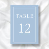 Numéro De Table Mariage bleu poudré élégant et moderne