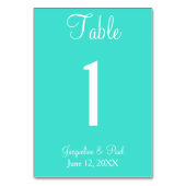 Numéro De Table Mariage bleu turquoise N° de tableau (Par défaut)