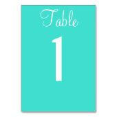 Numéro De Table Mariage bleu turquoise N° de tableau (Dos)