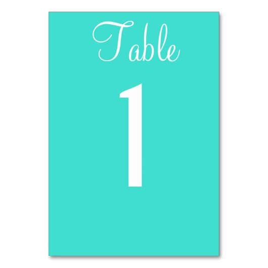 Numéro De Table Mariage bleu turquoise N° de tableau (Par défaut)